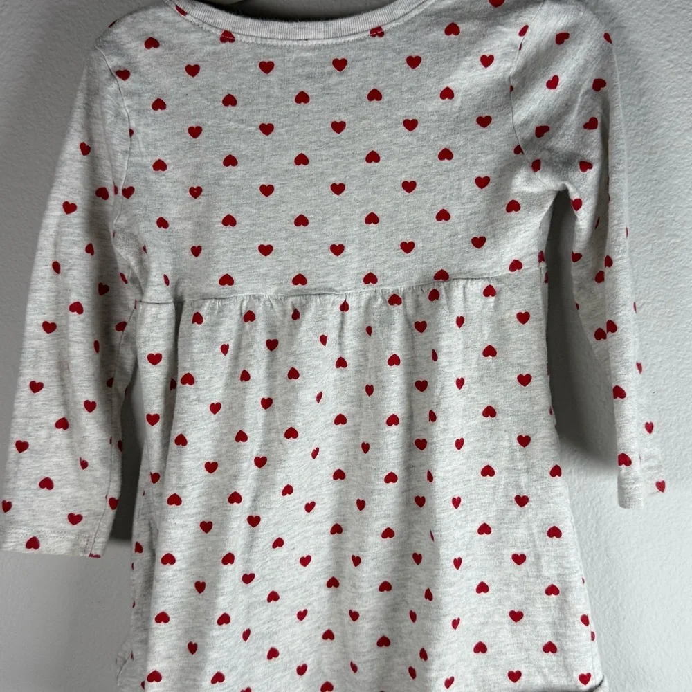 Old Navy Gray Dress with Red Heart Pattern